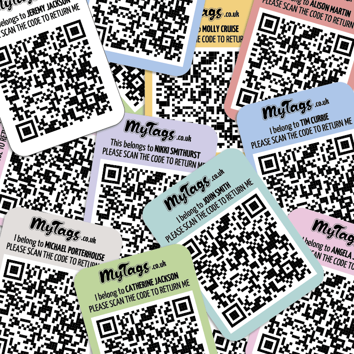 Picture of QR email codes in lots of different colours